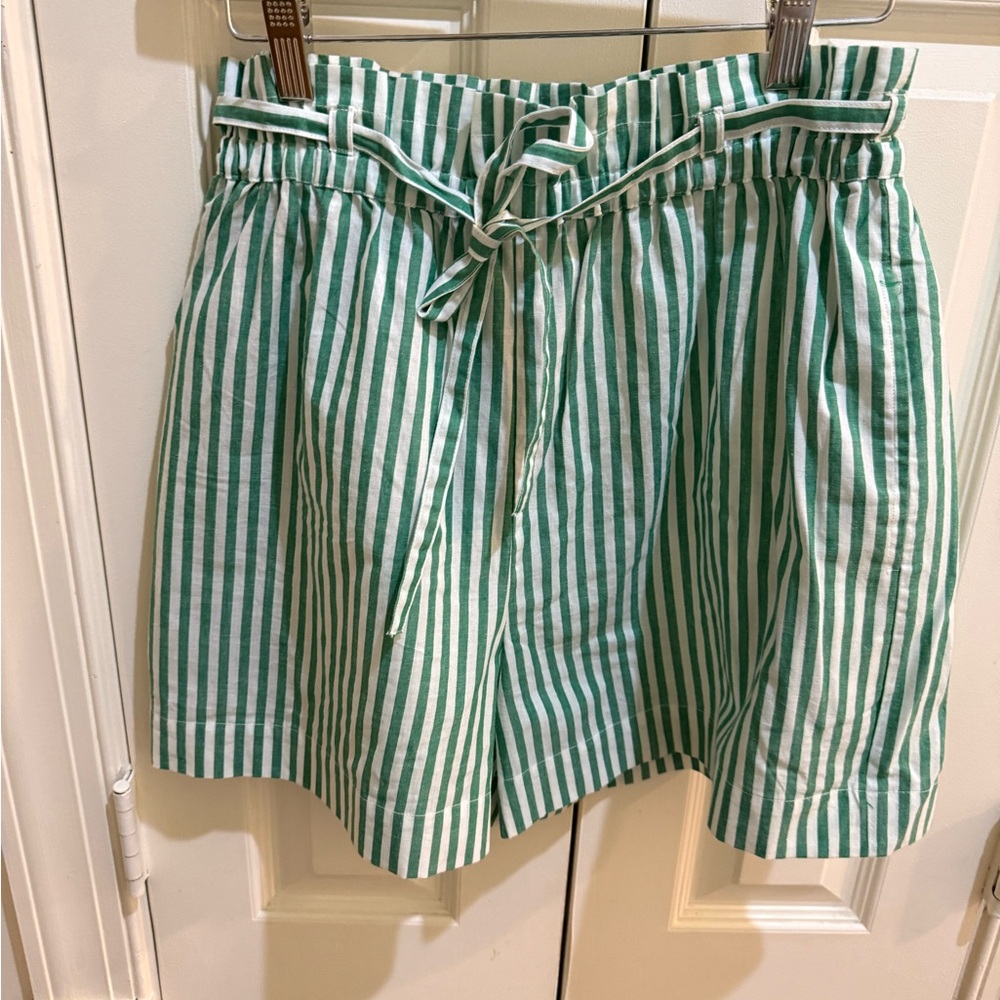 Mille Cary Green Stripe Paperbag Waist short XS